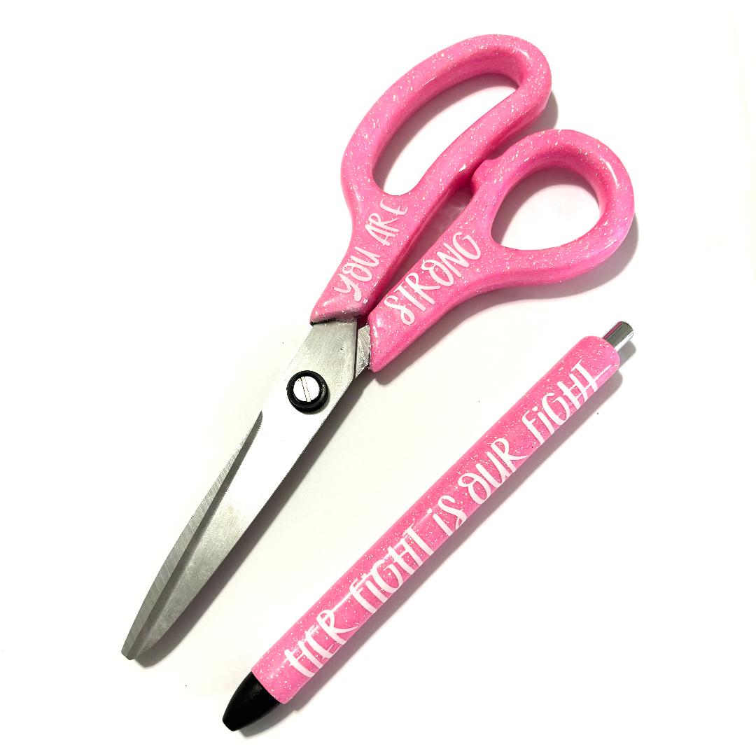 Breast Cancer Scissors & Pen (Front & Back)