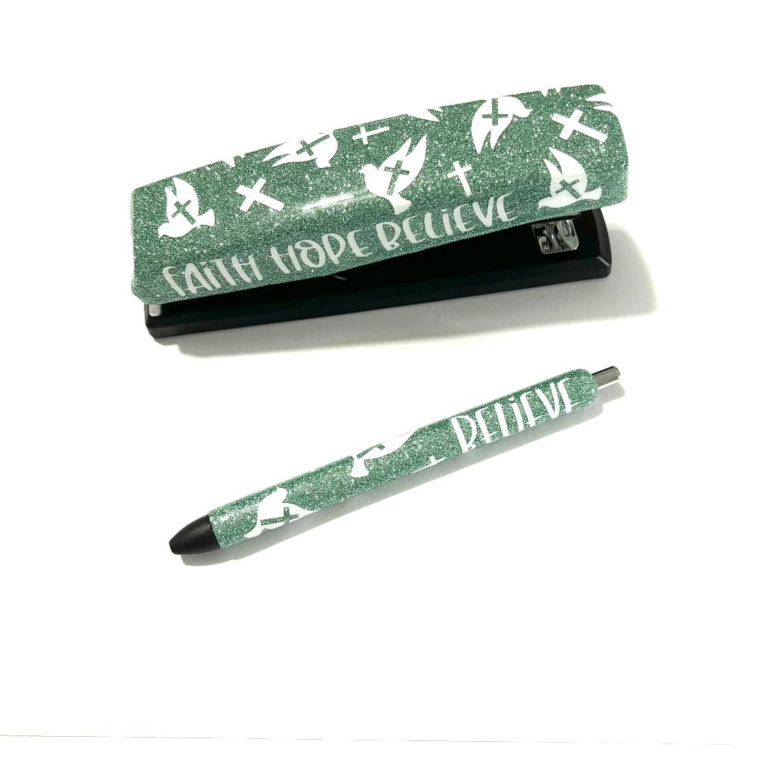 Dove & Cross Stapler & Pen