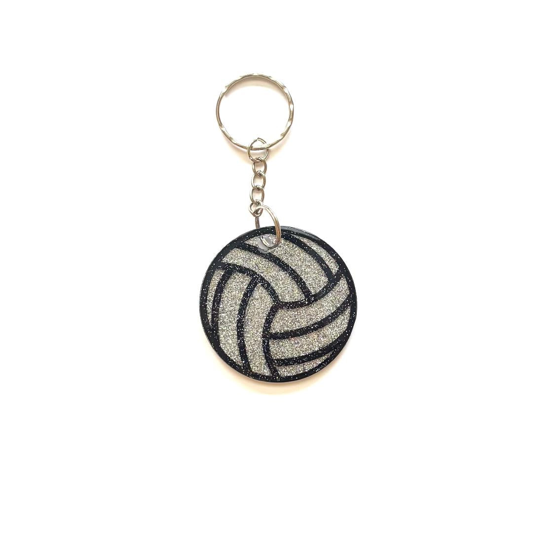 Volleyball Silver Keychain