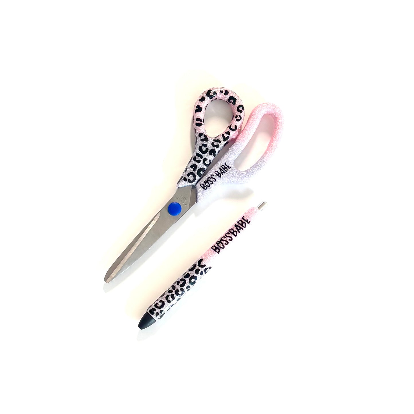 Leopard Boss Babe Matching Scissors & Pen Set