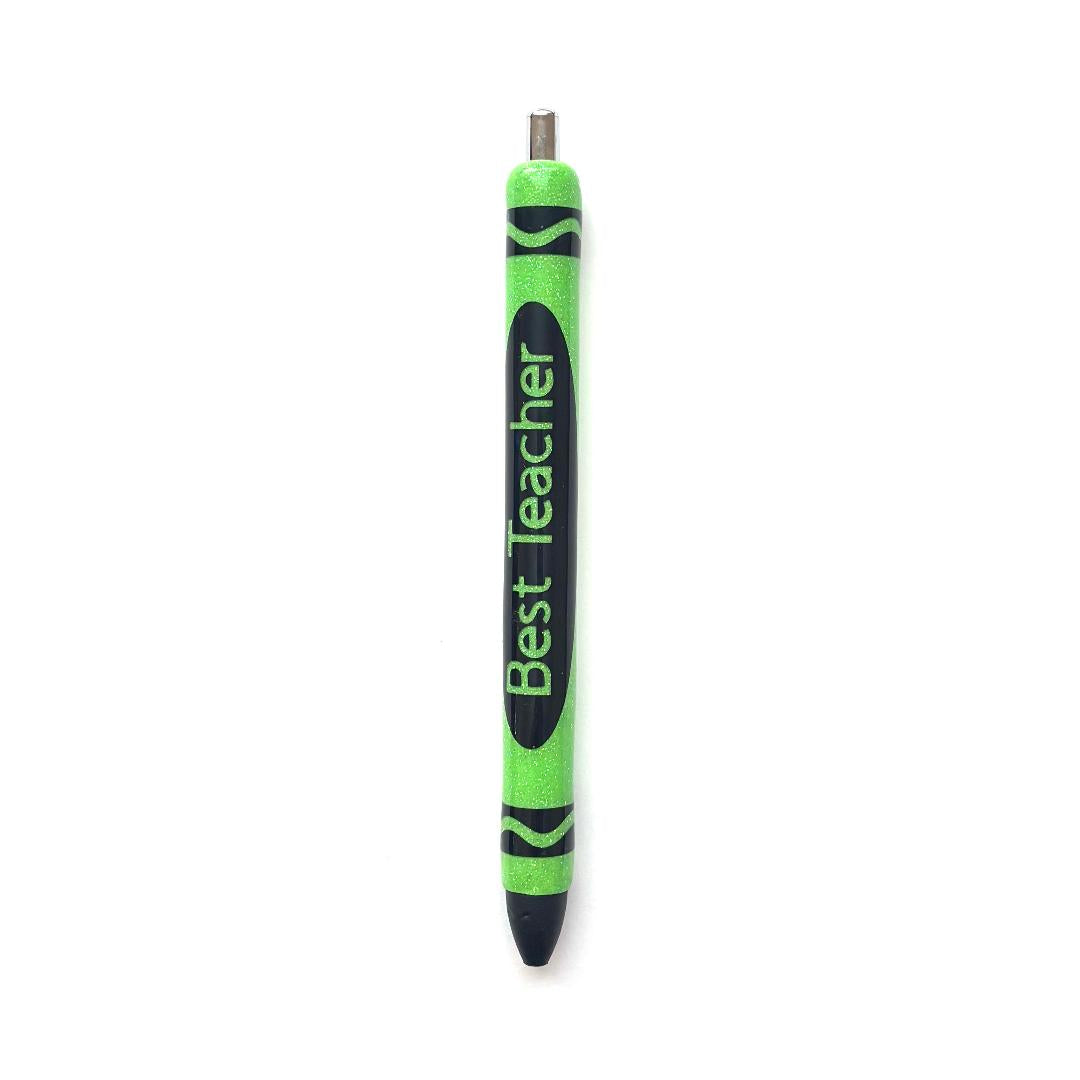 Best Teacher Crayon - Green Pen