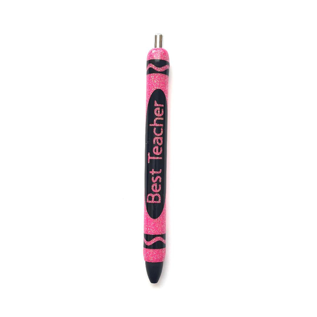 Best Teacher Crayon - Pink Pen