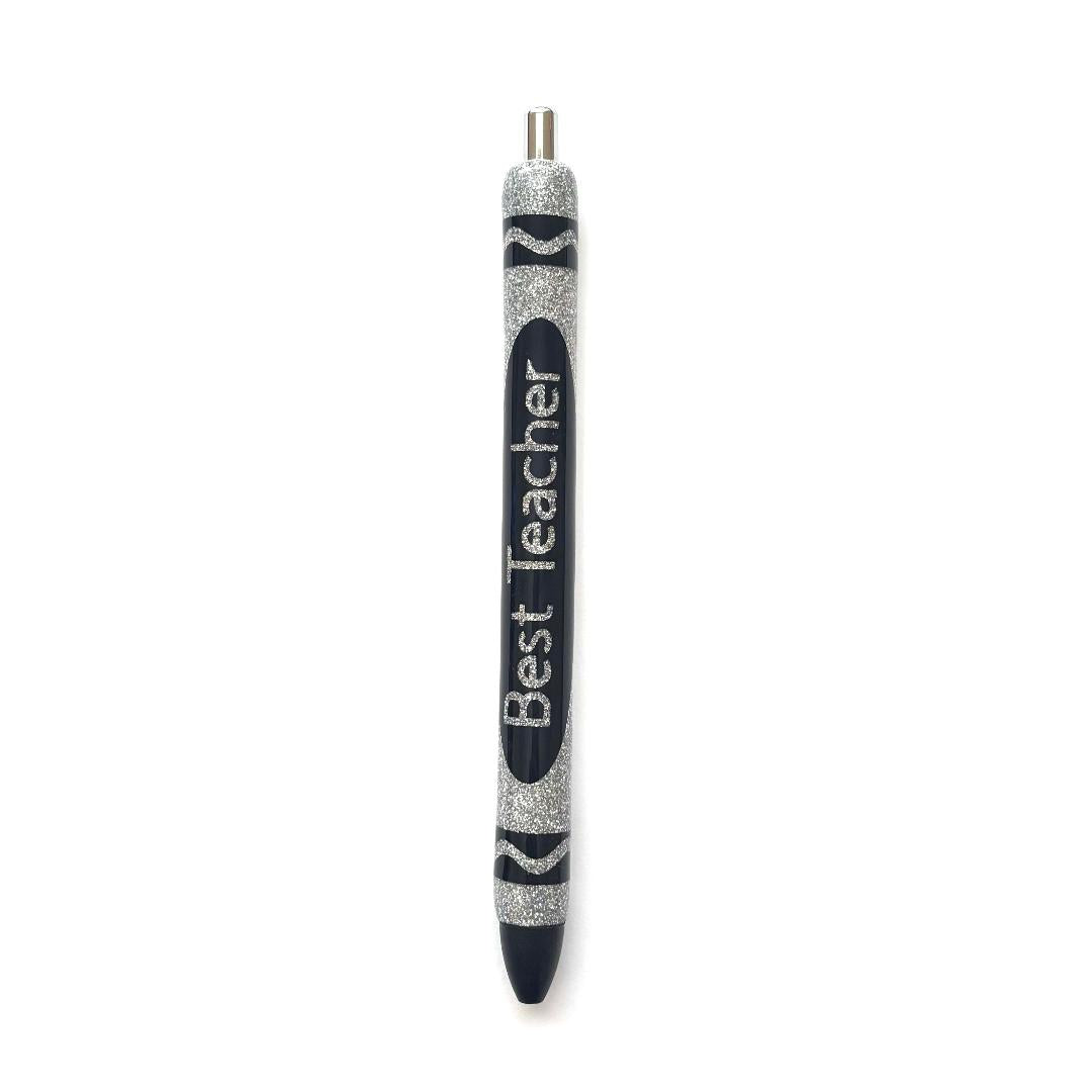 Best Teacher Crayon - Silver Pen