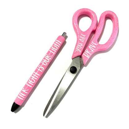 Breast Cancer Scissors & Pen (Front & Back)