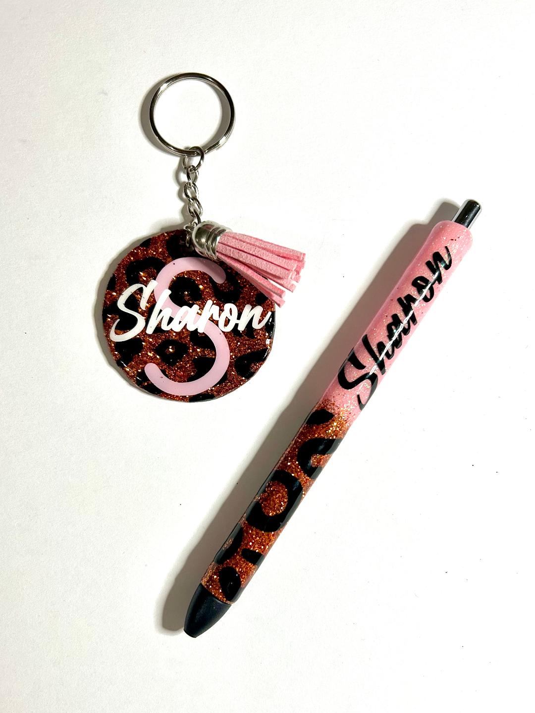 Cheetah Print Pen & Keychain