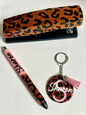 Cheetah Print Stapler, Pen and Keychain