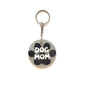 Dog Mom Silver Keychain