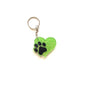 Pawprint Heart Green Keychain