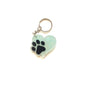 Pawprint Heart Mint Keychain