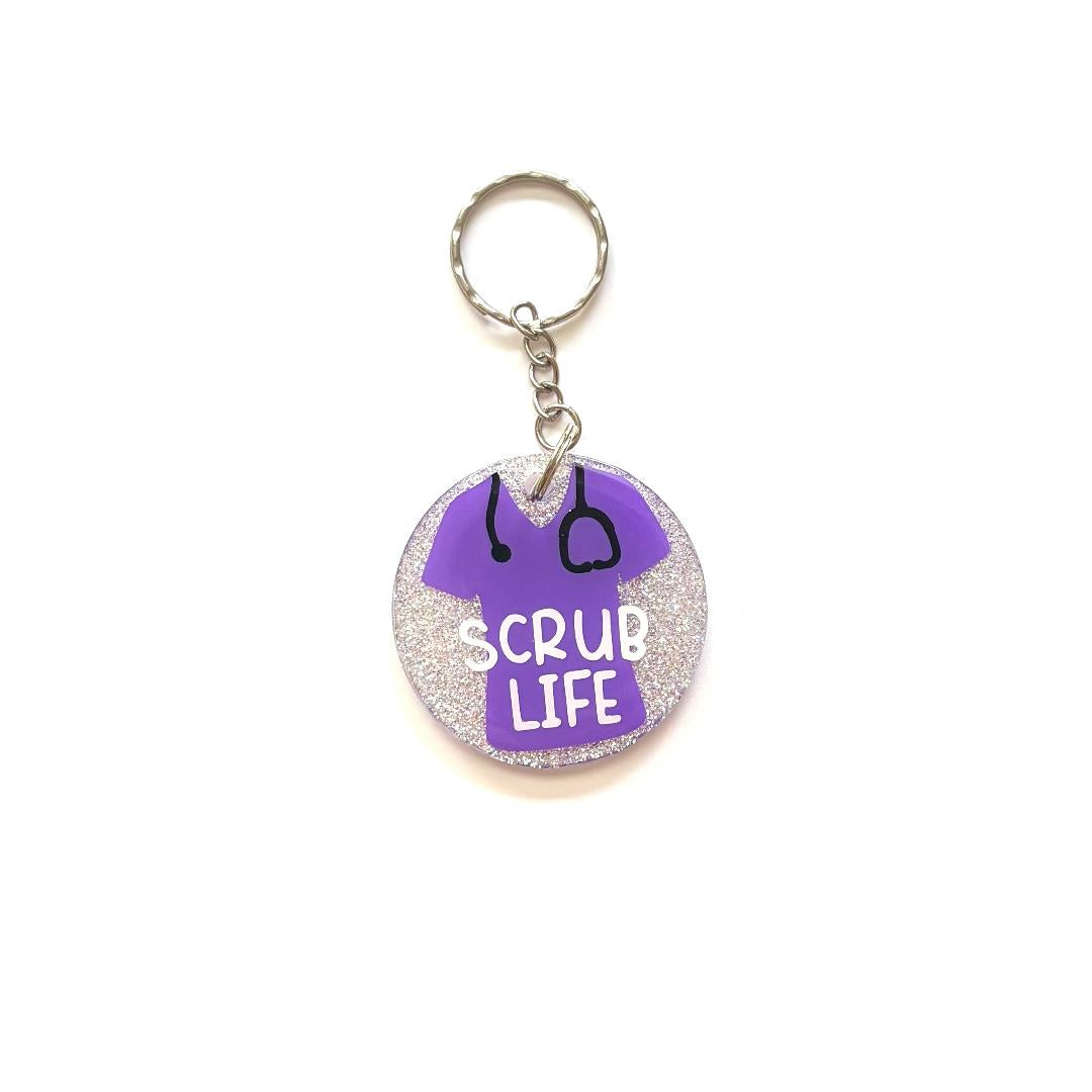 Scrub Life Purple Keychain