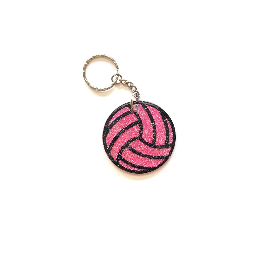 Volleyball Pink Keychain