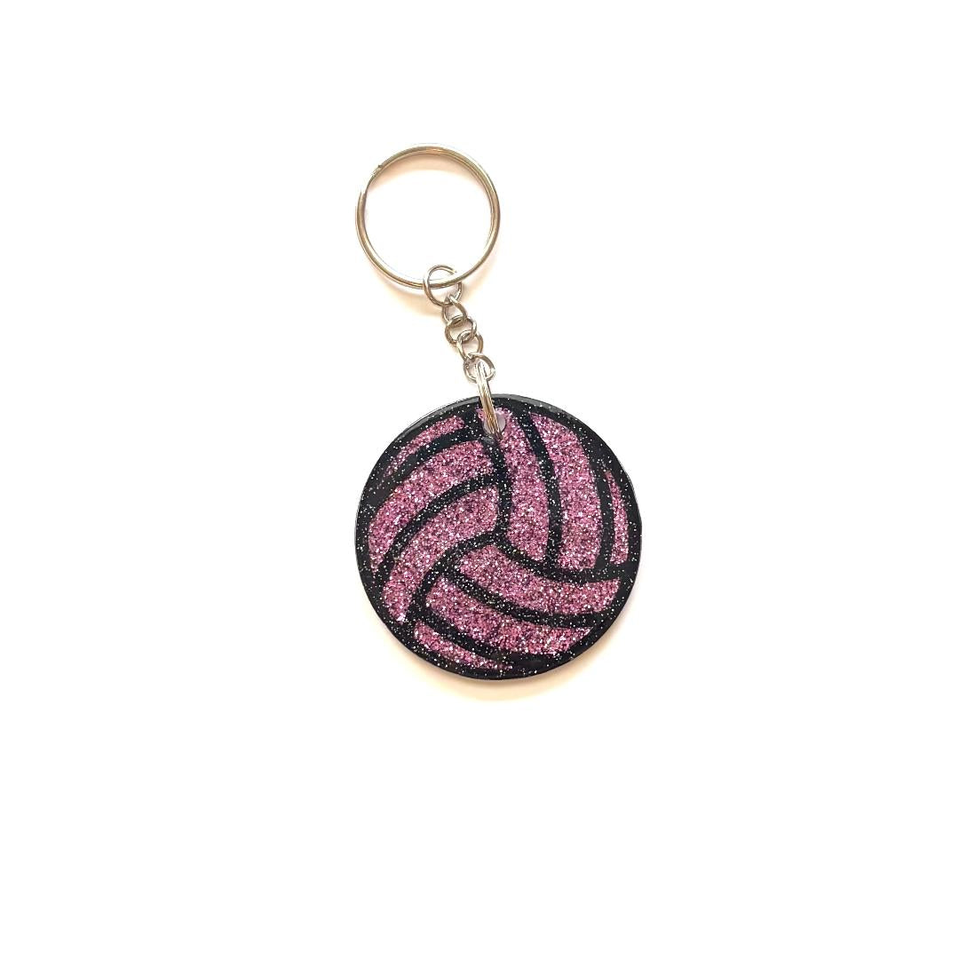 Volleyball Purple Keychain