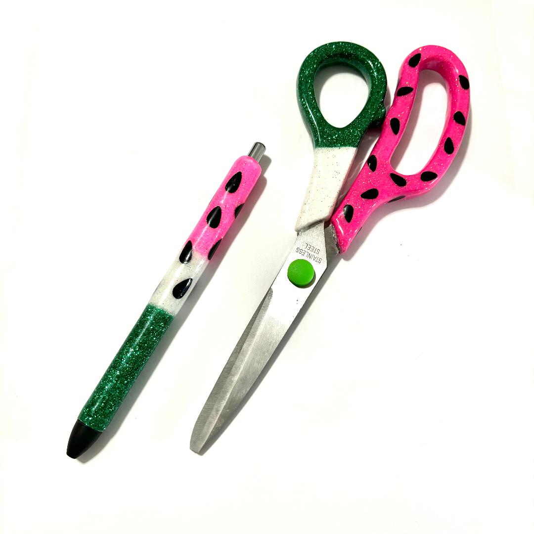 Watermelon Pen & Scissors